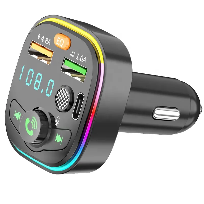 Caricatore per Auto Doppio USB Vivavoce Kit per Auto Bluetooth Lettore Mp3 Modulatore per Auto Radio Senza Fili Trasmettitore FM