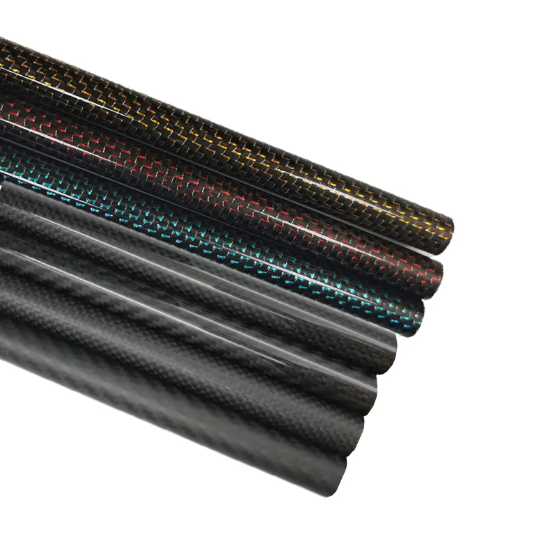 China factory 6mm 8mm 10mm 12mm 14mm 16mm 18mm 22mm to 50mm FRP 100% 3k carbon fiber tube in color