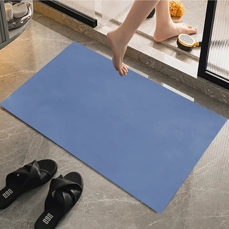 Tapis d'entrée Minimal boue de diatomées tapis de sol antidérapant couleur unie tapis de porte antidérapant pour la maison