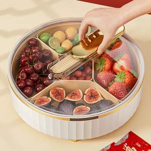 Organizador Giratorio de Plástico con 5 Compartimentos para Alimentos, Dulces, <span class=keywords><strong>Frutos</strong></span> Secos, Ensaladas, Aperitivos, Caja de Almacenamiento - Product Image 1