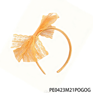 PESENAR 80s Vintage Orange Lace Bow Diadema-Retro Declaración Accesorio para el cabello para fiestas temáticas de los años <span class=keywords><strong>80</strong></span> y <span class=keywords><strong>moda</strong></span> nostálgica - Product Image 5