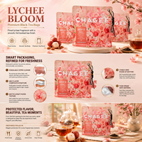 Sachet plat à huit soudures en plastique, finition métallique douce, pour thé infusé, avec fermeture hermétique et déchirement facile, qualité alimentaire