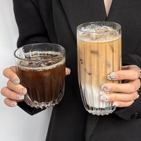 Vente en gros de verres à whisky à l'ancienne de style américain Bar Tasse en verre Highball nervuré en verre à motif de diamant