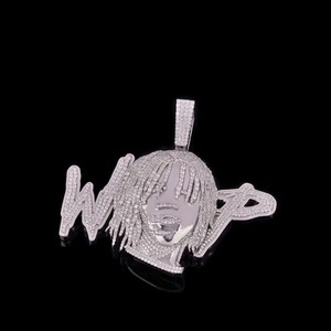 <b>Top</b> Quality 925 <b>Silver</b> Bling Face Letter Moissanite Diamond Pendant for Necklace Streetwear Jewelry Available at Factory Price - Product Image 2