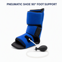 Attelle pneumatique pour pied à 90 degrés avec sangle latérale réglable et pompe de gonflage pour le positionnement nocturne de la cheville et du pied