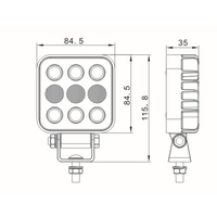 3.5 ''carré Led travail lumière antibrouillard conduite lumières 10-36 V POD Combo lumière 27W 2100lm E-mark étanche pour tout-terrain 4*4 ATV UTV
