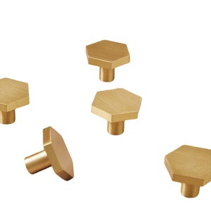 <b>Copper</b> Cabinet Handle Octagonal Minimalist Design For Wardrobe Drawer <b>Door</b> Surface Mounted Durable Finish - Product Image 5