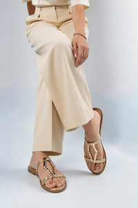 <span class=keywords><strong>MIA</strong></span> DIVA Ciabatte Donna Trendy con Fibbia Geometrica Dorata e Borchie in PU per Vacanze Estive all'Aperto - Product Image 5