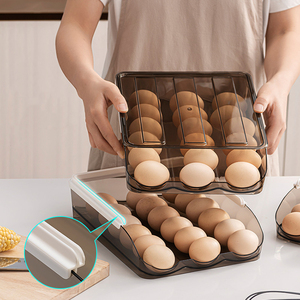 Caja de almacenamiento transparente para guardar huevos, cajón de cocina enrollable, gran oferta en línea, 18/24 - Product Image 5