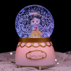 Boîte à musique créative princesse pour fête thé boule de cristal Elsa princesse jeune fille décoration de table musique boule de neige ornements - Product Image 3