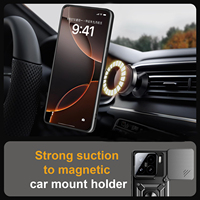 Funda Protectora para Xiaomi 15/15 Pro/15 Ultra, Diseño Antigolpes con Anillo de Soporte y Ventana Deslizante para la Lente
