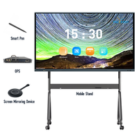 Tableau blanc interactif intelligent avec écran tactile 4K IFPD Android 15/16 pour réunions, avec suivi de caméra IA et écran sans fil
