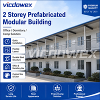 VICDOWEX Edificio Prefabbricato Durevole a Forma di T per Uffici e Alloggi del Personale