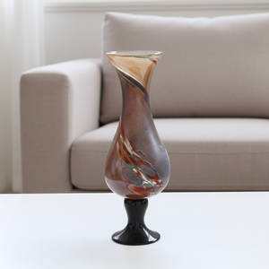 <span class=keywords><strong>Vaso</strong></span> Artistico Artigianale in Vetro Sodico-Calcico con Base a Piede Unita a Caldo, Motivo a Spirale Fluida, Curva a S, Lusso per Hotel, Arredamento Casa, Matrimoni - Product Image 6