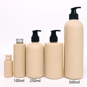 PE 500ml 300ml 100ml 250ml 30ml wheat straw skincare cosmetic packaging container lotion plastic shampoo biodegradable bottle