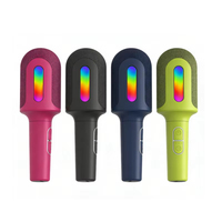 Microphone portable M9 avec haut-parleur Bluetooth sans fil, lumière RGB, idéal pour karaoké à domicile, interviews en direct et cadeaux