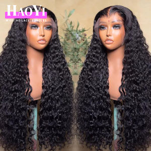 วิกผมลูกไม้ HD <span class=keywords><strong>แบบ</strong></span> Deep Wave ลอนใหญ่ ผมบราซิล ความหนาแน่น 220% 250% ผมแท้บริสุทธิ์สำหรับผู้หญิงผิวดำ วิกผมลูกไม้สวิส - Product Image 1