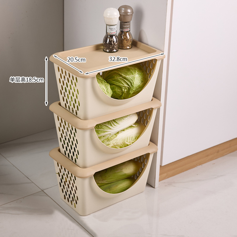 Beige with lid, three layers