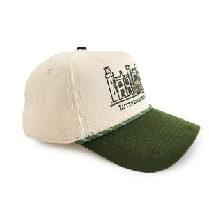 Cappello da Baseball in Corduroy Bicolore Verde con Logo Personalizzato, Visiera Curva Multicolore e Ricamo, Stile Snapback - Product Image 2