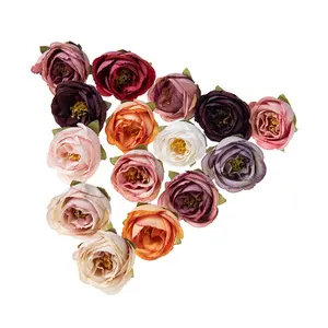 गुलाब कृत्रिम रेशम फूल सिर शादी हॉल के लिए सजावटी फूल शूटिंग सहारा
