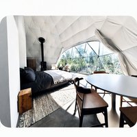 Dôme de glamping de luxe moderne en PVC, serre géodésique quatre saisons, tente igloo pour l'hôtellerie