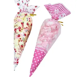 Triangolo meringa popcorn wrap cono gelato addensato cottura sacchetto regalo in plastica trasparente