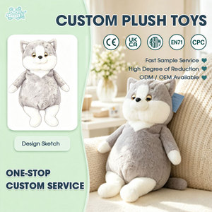 Boneka Anjing Putih Abu-abu Kustom, Mainan Plush ODM OEM, Kustomisasi Sketsa, Boneka Hewan Isi Kapas PP Lembut untuk Hadiah Anak, Dekorasi Rumah - Product Image 1