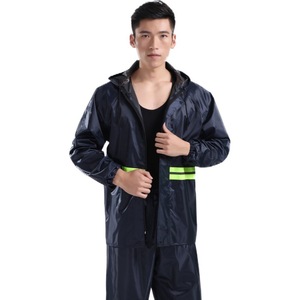 Traje de Lluvia Impermeable para Motociclismo, <span class=keywords><strong>Chubasquero</strong></span> con Capucha para Trabajo de Tráfico y Saneamiento, Conjunto de Chaqueta y Pantalones Reflectantes - Product Image 6