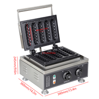 Machine à gaufres électrique 110V/220V, 5 tranches, en acier inoxydable antiadhésif, pour la fabrication de gaufres commerciales en Chine