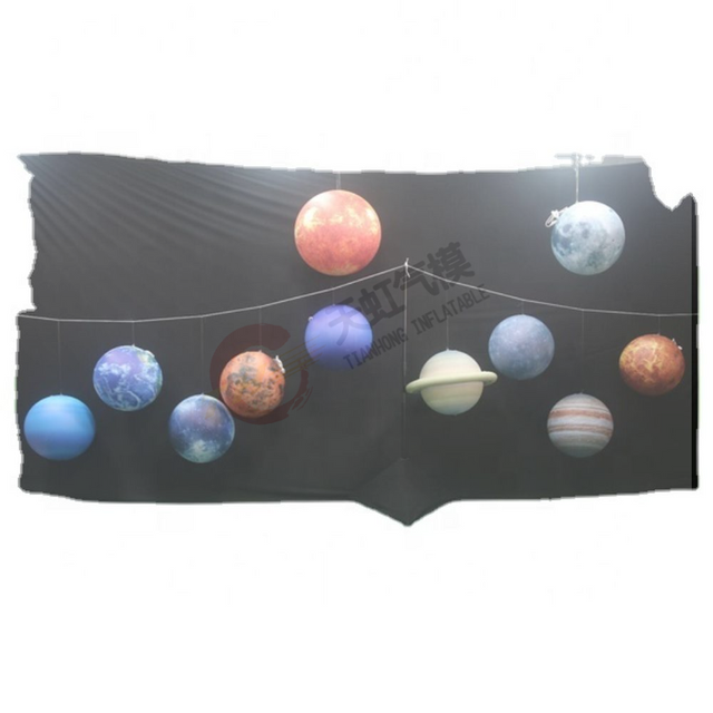 Customized LED Lighting Inflatable Planet Hanging Solar System Nine Planet Balls for Party Decoration