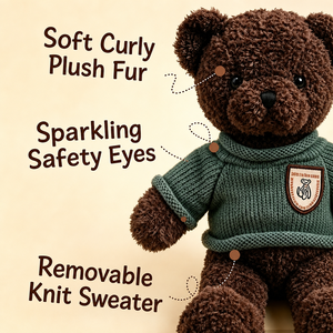Urso de Pelúcia Personalizado Atacado com 4 Cores, Brinquedo de Pelúcia Macio de Algodão PP 100% Poliéster, Almofada de Animal de Pelúcia para Alívio do Estresse 30cm - Product Image 3