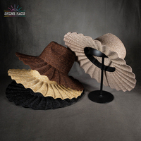 Shinehats temporada nuevo lujo Rancher Top ala ancha rígida sombrero de paja trigo hecho a mano venta al por mayor verano sol para mujeres viaje