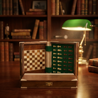 Juego de Ajedrez Magnético de Lujo para Niños, Caja de Cartón Marrón con Tablero de Almacenamiento Tipo Libro para Juegos de Mesa - Backgammon