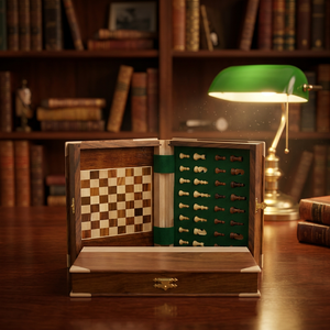 Luxury Children's Magnetic <b>Chess</b> <b>Set</b> Brown Cardboard Box with Storage Board Type Book for Board Games-Backgammon - Product Image 4