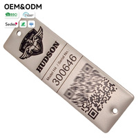 Placa de Identificación de Aluminio con Logotipo Personalizado - Modelo HUDSON H4 con Código QR y Número de Serie para el Seguimiento de Equipos