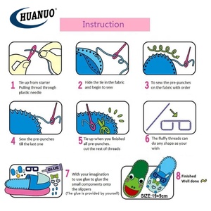 Kids Educational Toy Creative Art Craft Kit DIY Handmade <strong>Felt</strong> <strong>slippers</strong> Diy Kit - Product Image 2