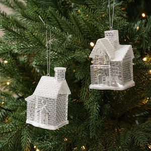 Ready Stock <b>LED</b> Glowing Christmas Snow House Ornament Transparent Village House Tabletop & Christmas <b>Tree</b> Hanging Decoration - Product Image 5