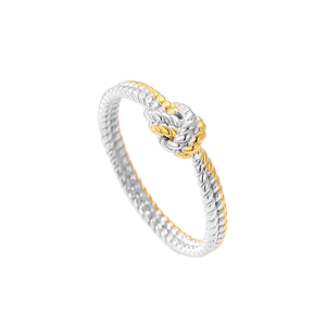 Cincin Persahabatan Mewah Emas Perak S925 Ibu Anak Buatan Tangan Dua Untai Simpul Malaikat Cinta Janji Unisex Pasangan - Product Image 3