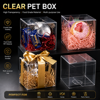 Boîte en PET transparente personnalisée en gros, emballage plastique transparent pour aliments, boîte cadeau pour bonbons, chocolats, pâtisseries, faveurs de fête