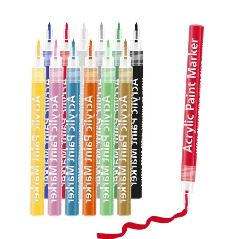 Ungiftige kostenlose Probe Niedriger Preis Permanenter Großhandel Kunden spezifische Malerei Kunst Marker Acryl Stifte Farbe Marker Pen Set