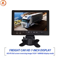 Système de caméra de recul avec écran LCD Firecore HX-07, télécommande, écran partagé, rétroviseur, avec moniteur 7 pouces pour bus