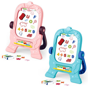 Lavagna Pieghevole Cancellabile per Bambini, Cavalletto da Disegno Fai-da-Te, Giocattolo Educativo per Scrittura e Disegno - Product Image 1