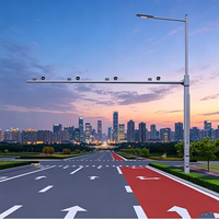 Poteau de signalisation routière carré en acier à commande intelligente avec finition galvanisée à chaud, système de feux de circulation intelligents multifonctionnels
