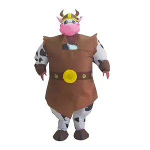 Traje inflable de Toro, disfraz de Mascota de vaca de lujo, divertido traje de soplado de aire para Cosplay, fiesta, Festival, disfraz inflable de Halloween