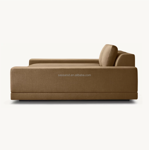 Sofá Cama Sassanid OEM, Nuevo Diseño Italiano Posmoderno de Lujo, Hecho a Mano, en Tela Cortono Color Caramelo Quemado, para Sala de Estar - Product Image 6