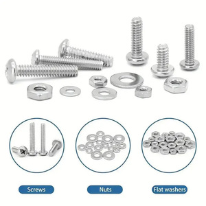 1059pcs 304 Stainless Steel Screw And Nut Set Metric Round Head Phillips Pan Head Grade A Class 8.8 For Standard Use - Product Image 4