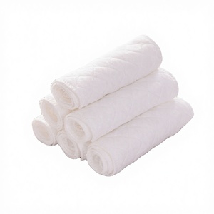 Inserto Absorbente para <span class=keywords><strong>Pañales</strong></span> de Tela para Bebé, Diseño de 3 Capas de Tacto Seco, 100% Algodón, Revestimiento Impermeable, Protección Contra Fugas, Tamaños Personalizables, Blanco - Product Image 1