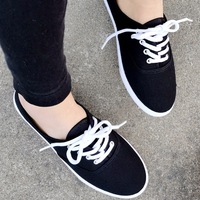 Sepatu Kanvas Kasual Wanita RO, Sneakers Slip-On Klasik Model Rendah