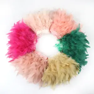 Cheap sale multi-color in stock turkey Chandelle feather trimming feather fringe for party dress accessories decoration