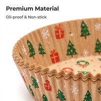 Papier sulfurisé épais pour friteuse à air, 16 cm x 4,5 cm, laminé, résistant à l'huile, pour la cuisine domestique et les fêtes de fin d'année